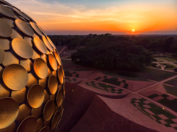 Sunset over the Matrimandir