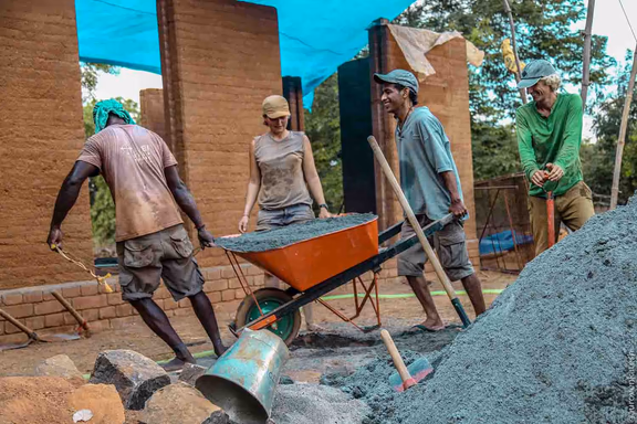 Volunteers at the Joy of Impermanence project