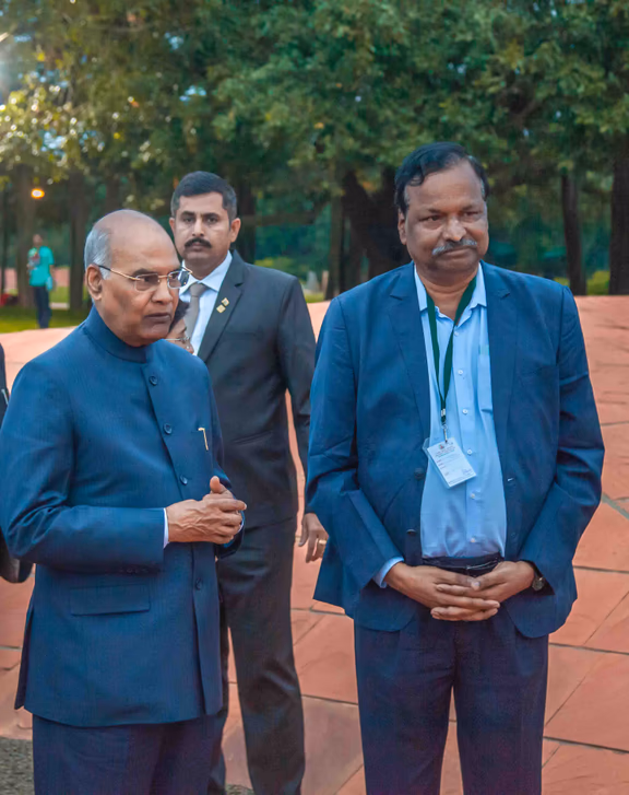 President Shri Ram Nath Kovind with Governing Board member Prof Mohanty