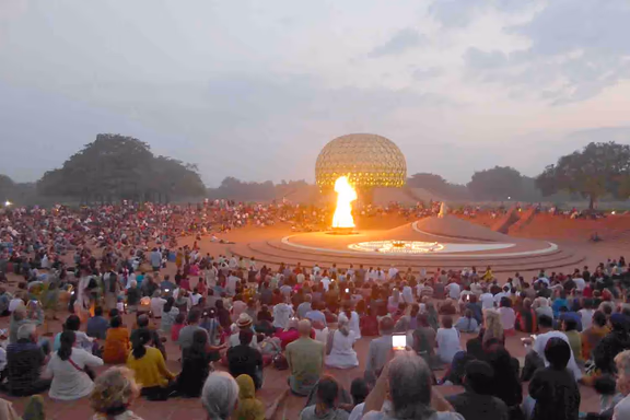Bonfire at amphitheatre