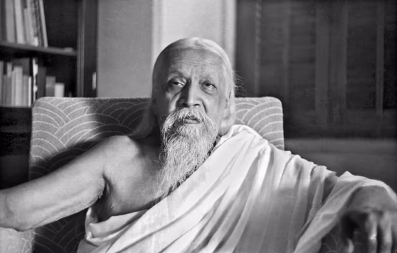 Photograph of Sri Aurobindo by Henri Cartier-Bresson
