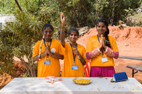 Welcoming guests to the Sangamam