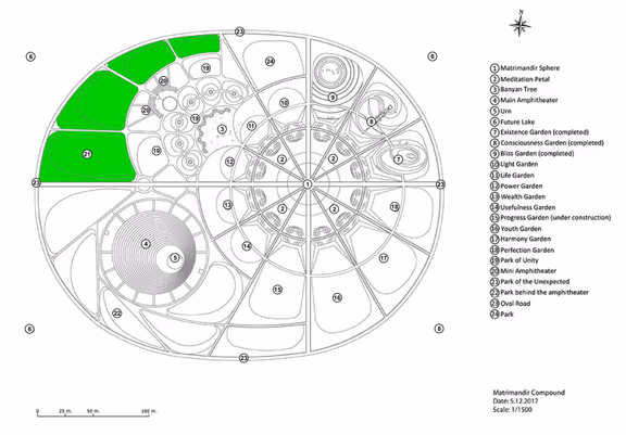 Map showing location of the Garden of the Unexpexted