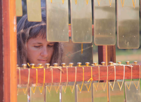 Vera playing the Russian Singing Bells