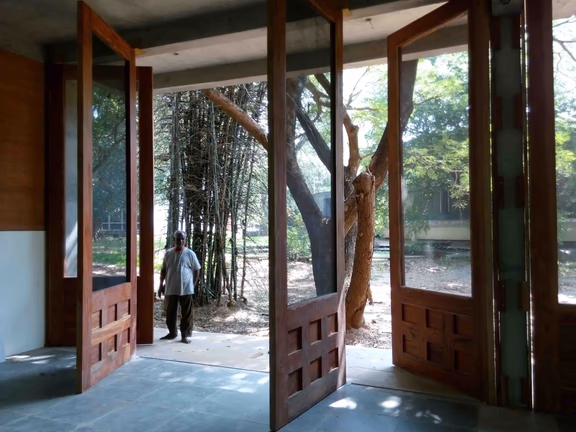 The four-metre high doors of the new Centre of Indian Culture