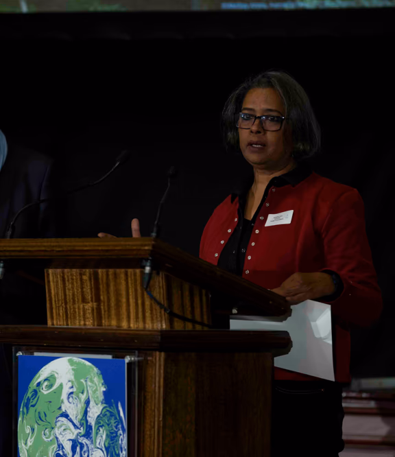 Suhasini at her acceptance speech
