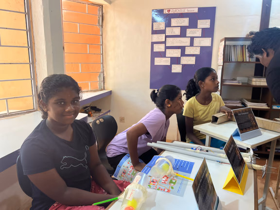 Children presenting their projects