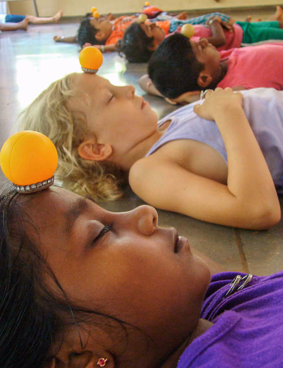 Working on balance, use of the feet, trust, confidence