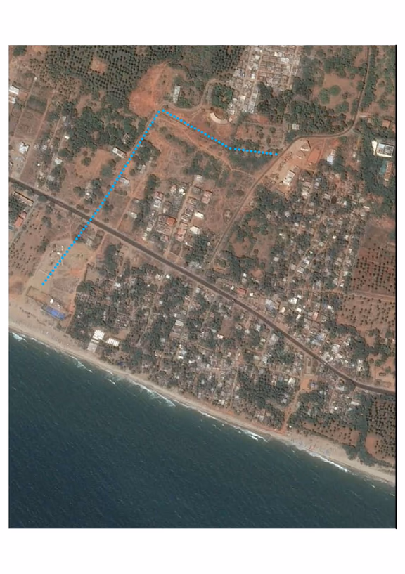 Google Earth map showing the route of the pipelines