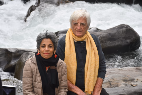 Abha and Claude on a tour to the Himalayas
