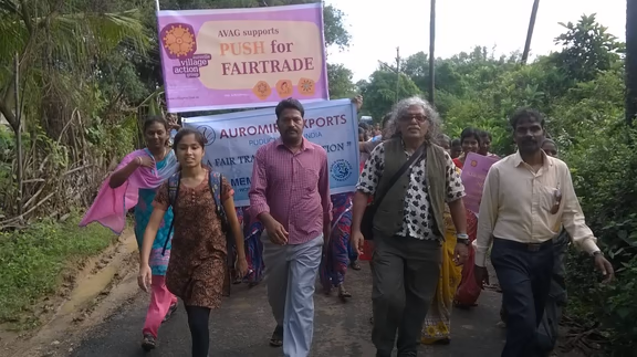 Pushpanath Krishnamurthy on his walk in Auroville where he was hosted at Auroville Village Action