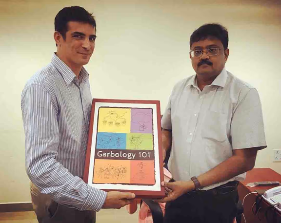 Aurovilian Ribhu with the Education Secretary Tamil Nadu