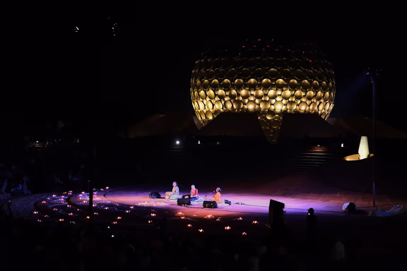 Krishna Das concert at Matrimandir Amphitheatre