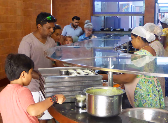 The food counter at the Solar Kitchen