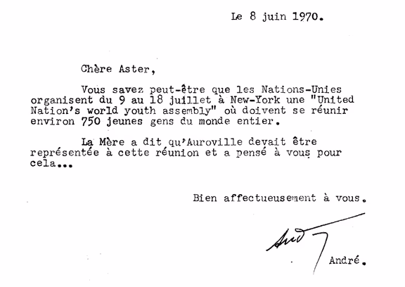 Letter from Andre