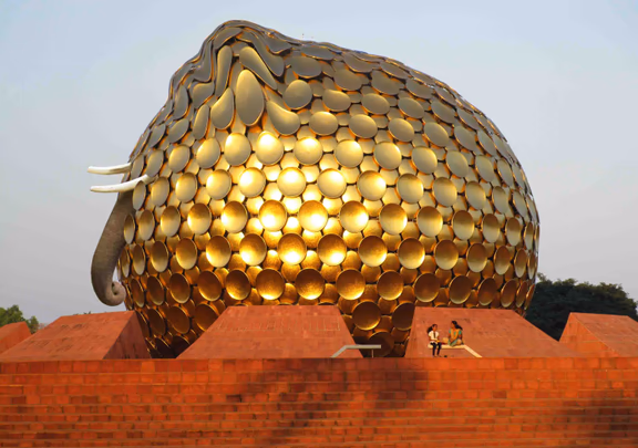 The controversial Matrimandir elephant picture