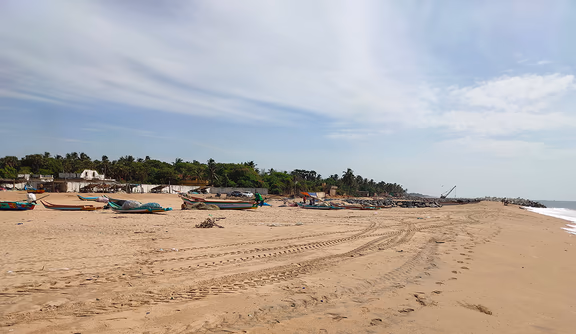 The new beach at Halcyon (with the white wall) and Simplicity