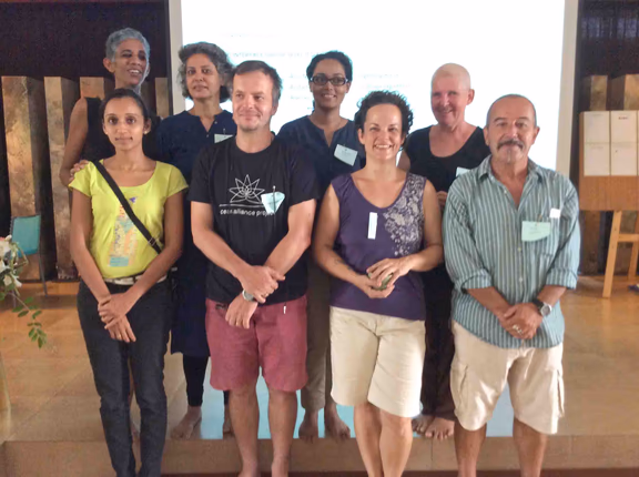 From left (top) Anita, Sindhuja, Anu,Aurovici, Tejaswini, Divya, Inge and Pino