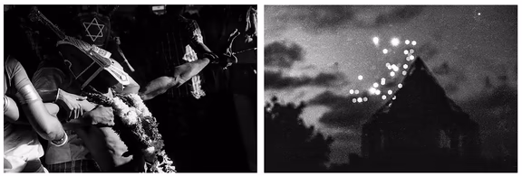 Reaching for light to the journey, but the memory sinks in deeper. (Left) Kulasi, 2016