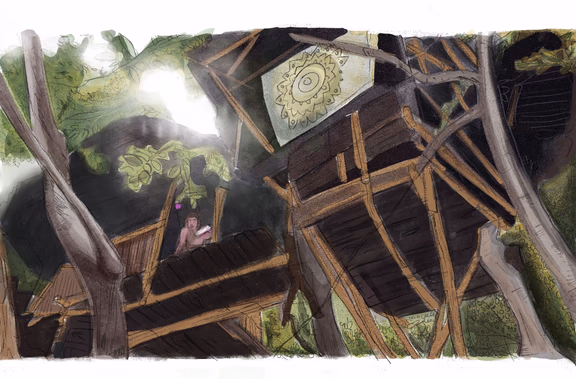 Youth Center Treehouse, artwork by Lucrezia Fassi