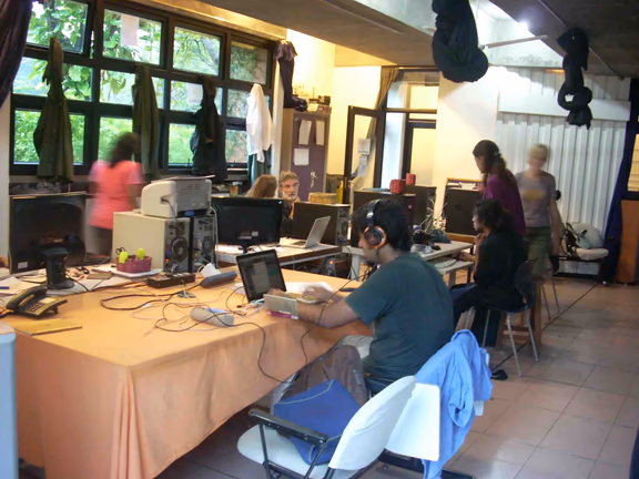 The Auroville Radio office in the Town Hall