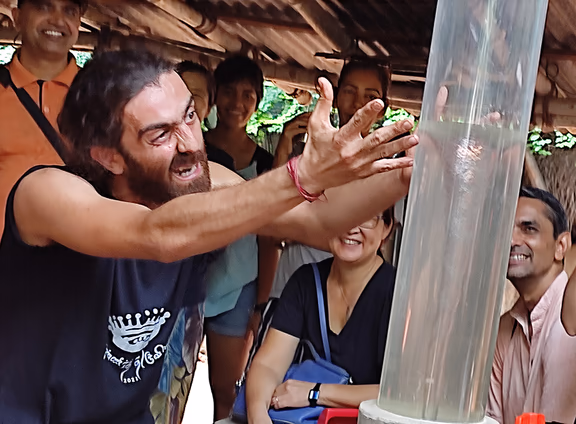 Professor H2O invokes the raising of the water vortex