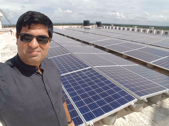 Rishi at a solar power plant